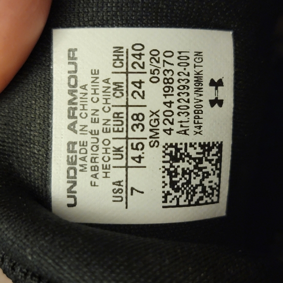 Under Armour Black Athletic Sneakers with Blue and Pink Floral Print - Picture 6 of 7